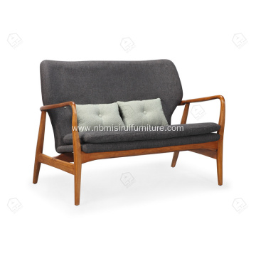 Manchurian ash solid wood cushion two seats sofa